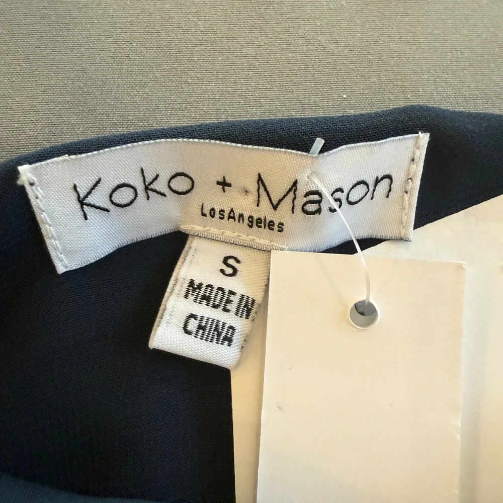 Koko + Mason Los Angeles Womens‎ Cobalt Blue Rayon Cami Blouse Size S NWT